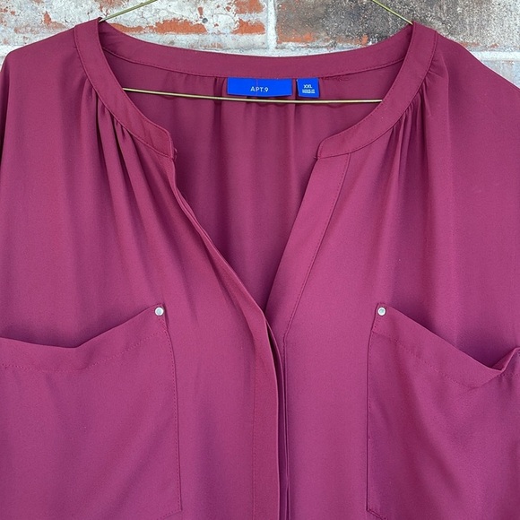 Apt. 9 Women's Burgundy Blouse - Picture 8 of 12
